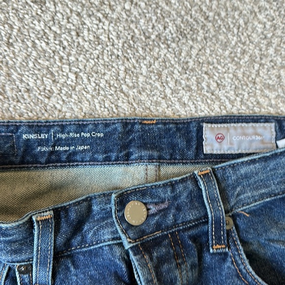 AG Kinsley High Rise Pop Crop Button Fly Blue Size 29 - Picture 3 of 8